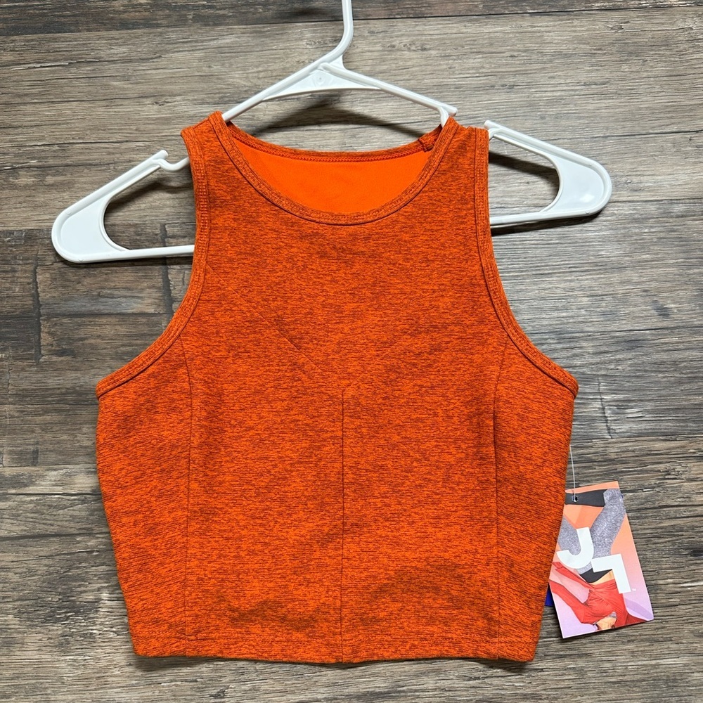 JoyLab Burnt Orange Fitted Crop Tank Top Bra Womens XS